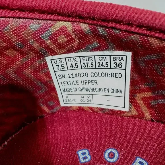 Skechers Bobs Women’s Size 7.5 Flexpadrille Slip On Canvas Shoes Rubber Sole Red - Picture 12 of 12